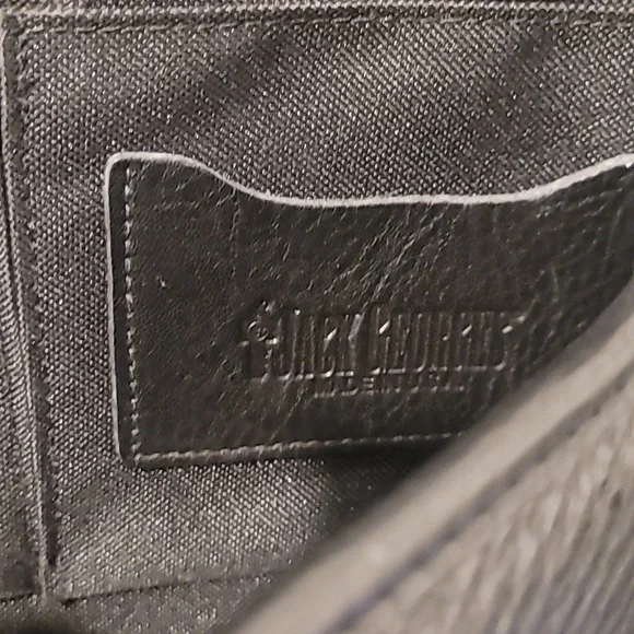 Jack Georges Black Leather Briefcase